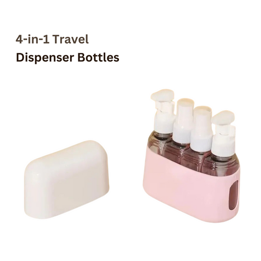 4-in-1 Travel Dispenser Bottles - Leak-Proof, Refillable, Portable